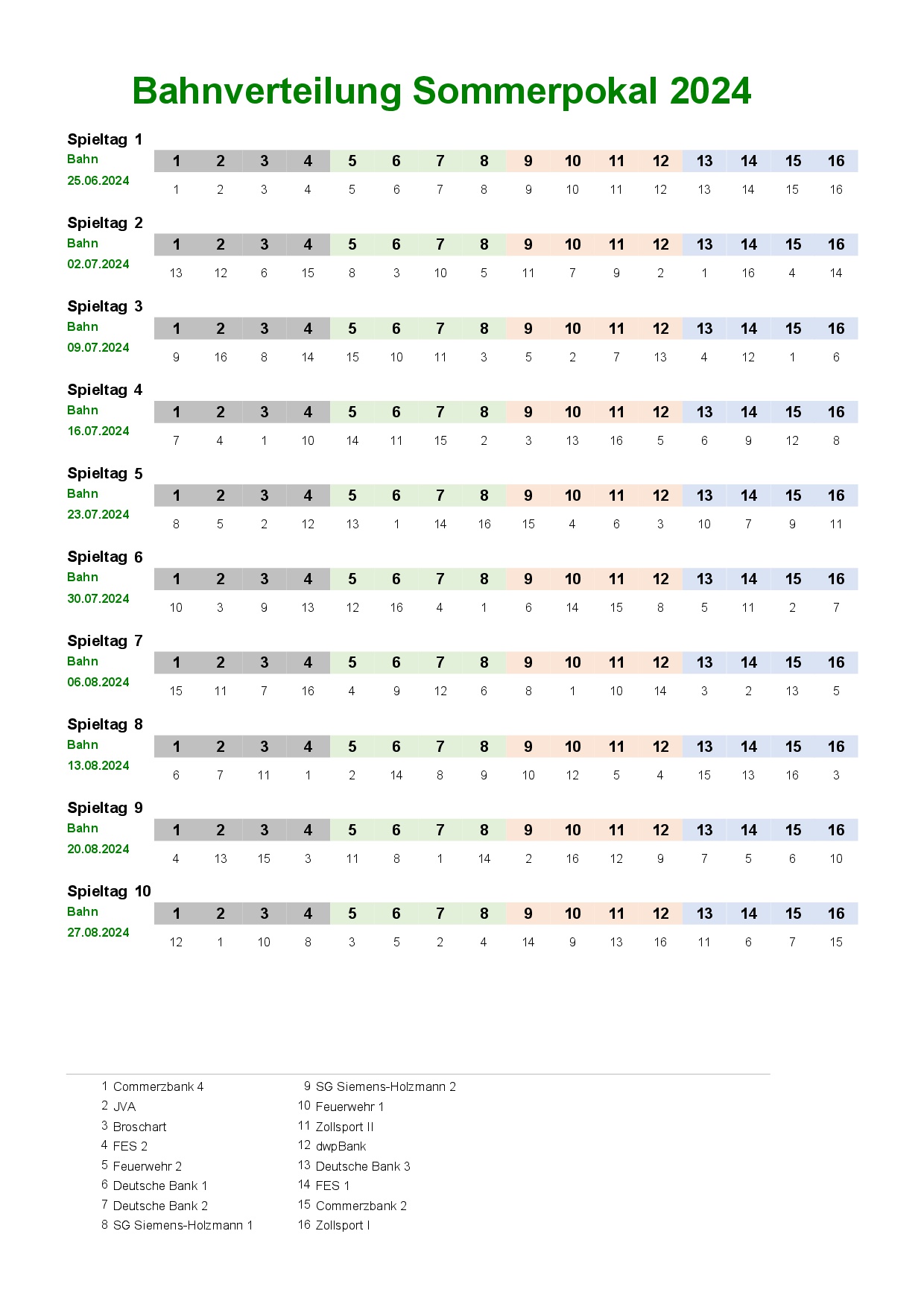 Spielplan neu